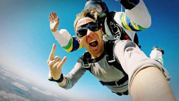 Skydive tandem selfie photo effect