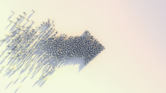 Leadership,And,Successful,Business,Ideas,Concept,3d,Rendering,Of,Crowd