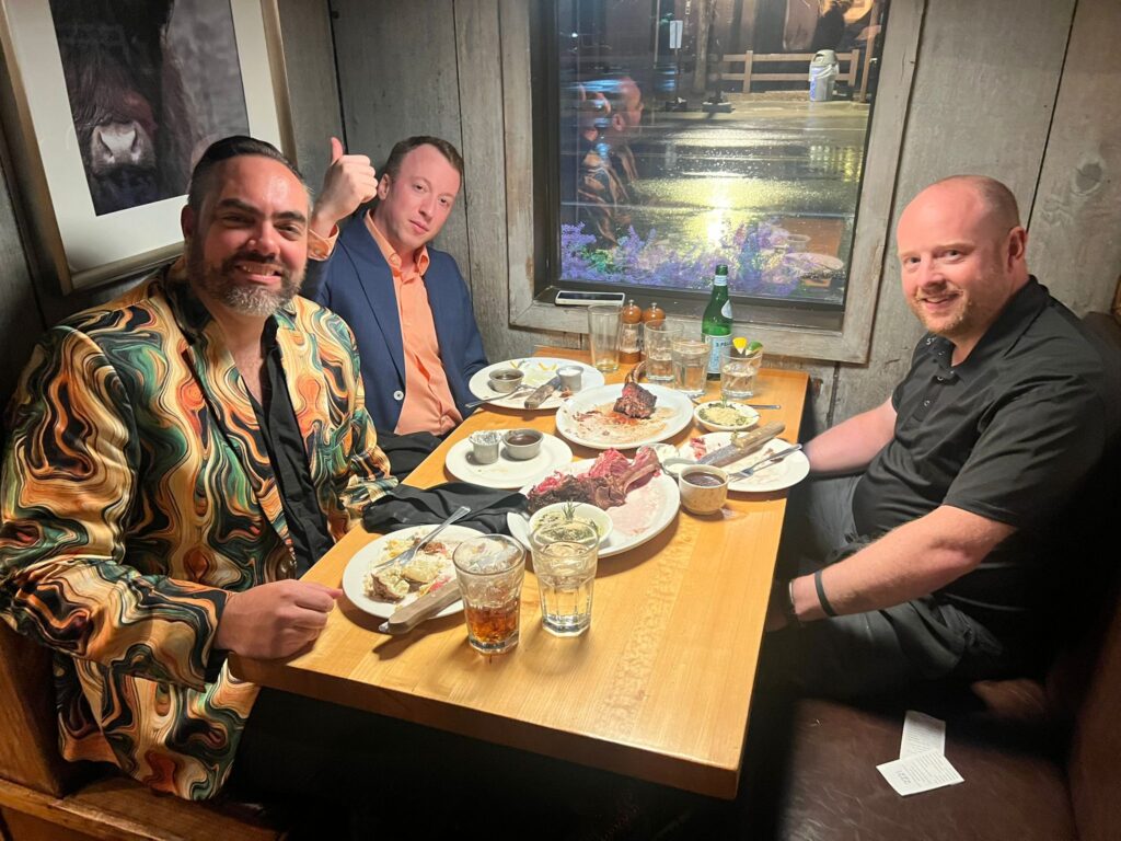 Having dinner with Christian Kirchhübel of OCULUS and my colleague Robert Anderson 