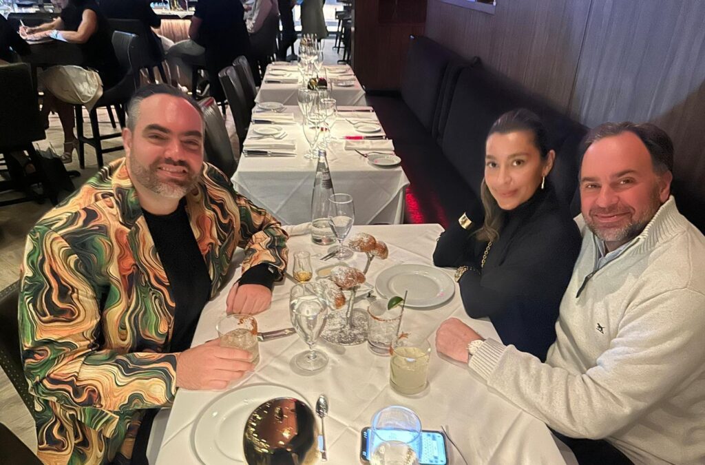 Having dinner with President of Glaukos Joe Gilliam and his wife Roxana Davidoff