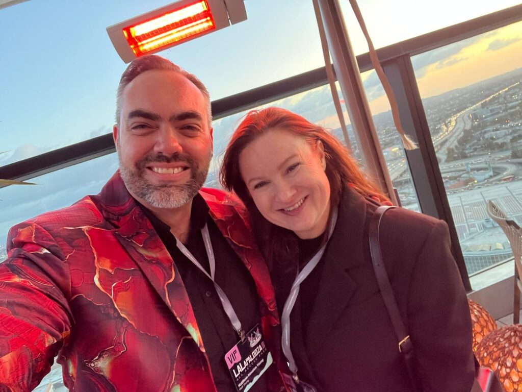 Posing with Lauren Fiscale @RxSight rooftop party 